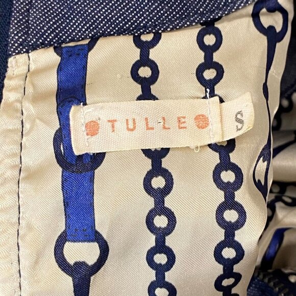 Anthropologie Blue Chambray Denim Sleeveless Cowl Neck Mini Dress Size Small - Picture 9 of 11